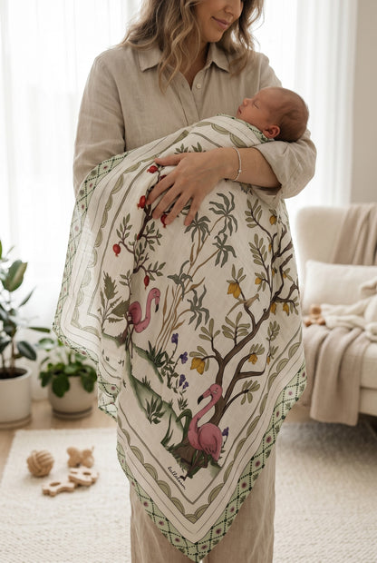 [PREMIUM] Flamingo (Swaddle/Nursing Cover/Blanket)