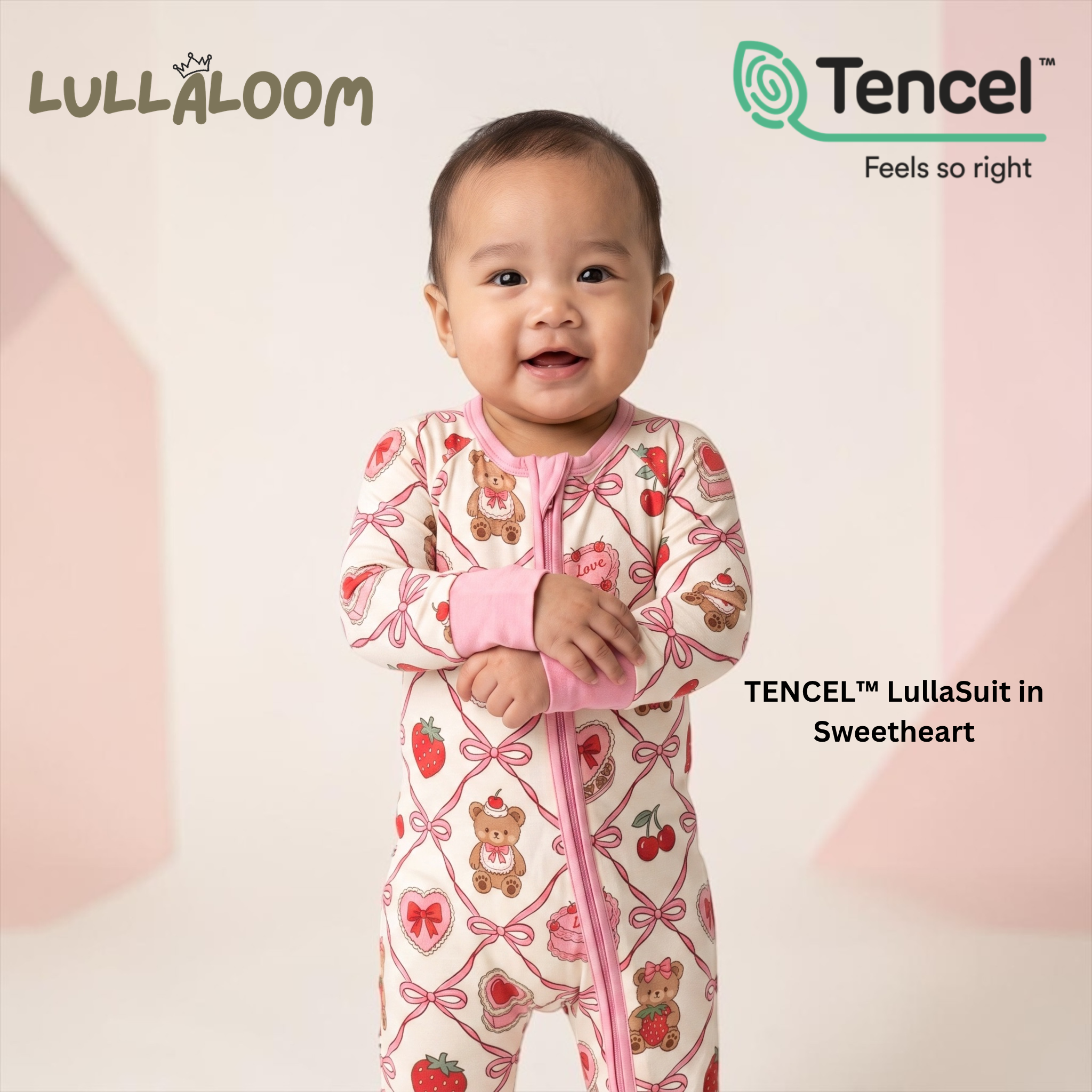 TENCEL™ LullaSuit in Sweetheart