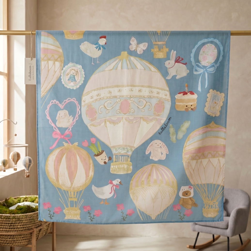 [PREMIUM] Hot Air Balloon (Swaddle/Nursing Cover/Blanket)