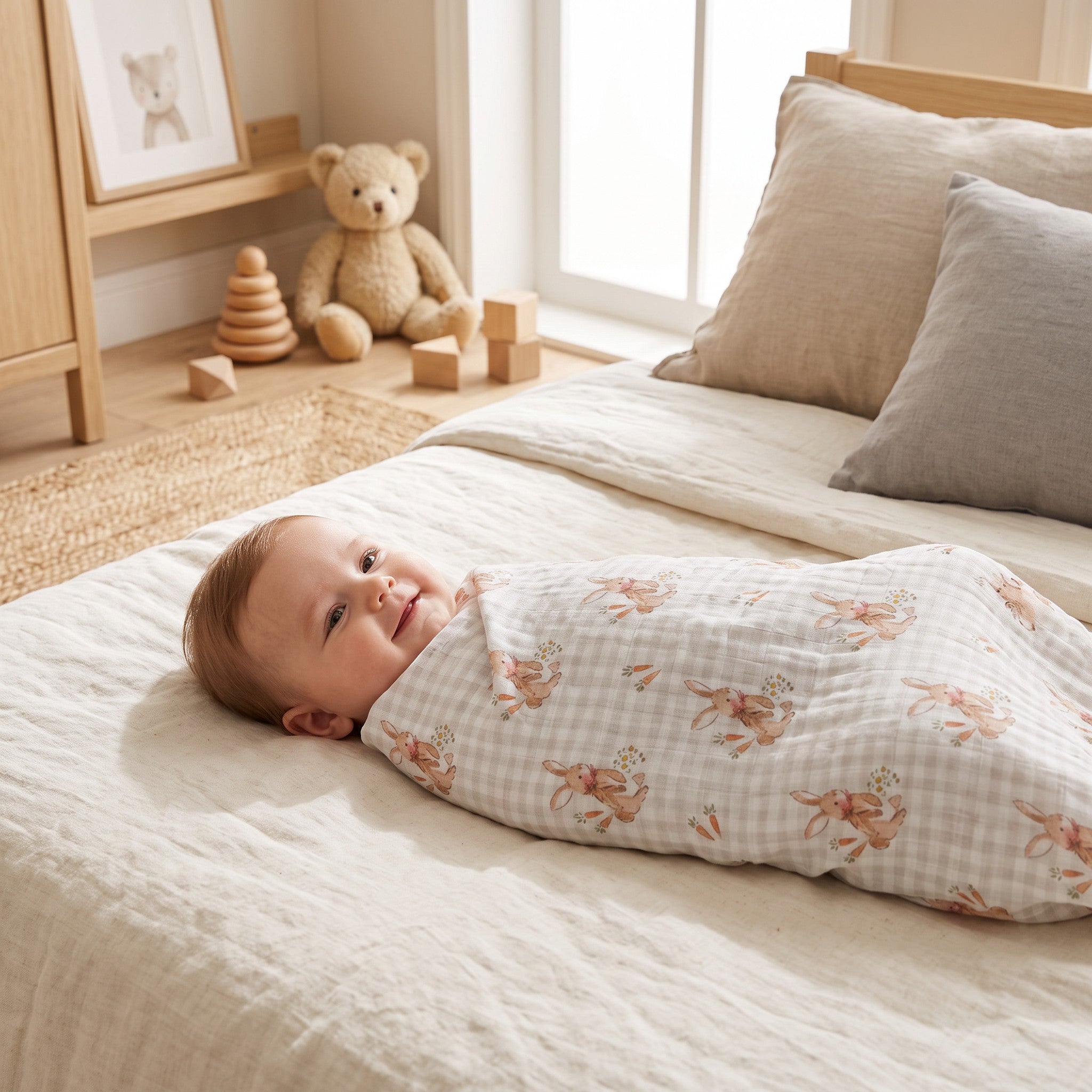 Classic Swaddle - Greenie Rabbit